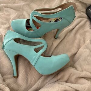 Qupid Aqua High Heels